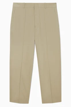 Online COS RELAXED COTTON CROPPED PANTS BEIGE