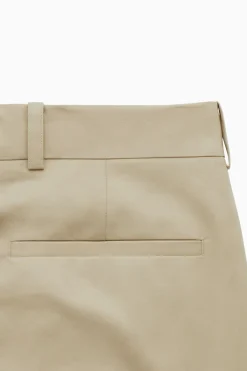 Online COS RELAXED COTTON CROPPED PANTS BEIGE