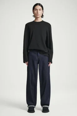 Hot COS RELAXED COTTON-JERSEY LONG-SLEEVED T-SHIRT BLACK