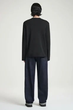 Hot COS RELAXED COTTON-JERSEY LONG-SLEEVED T-SHIRT BLACK