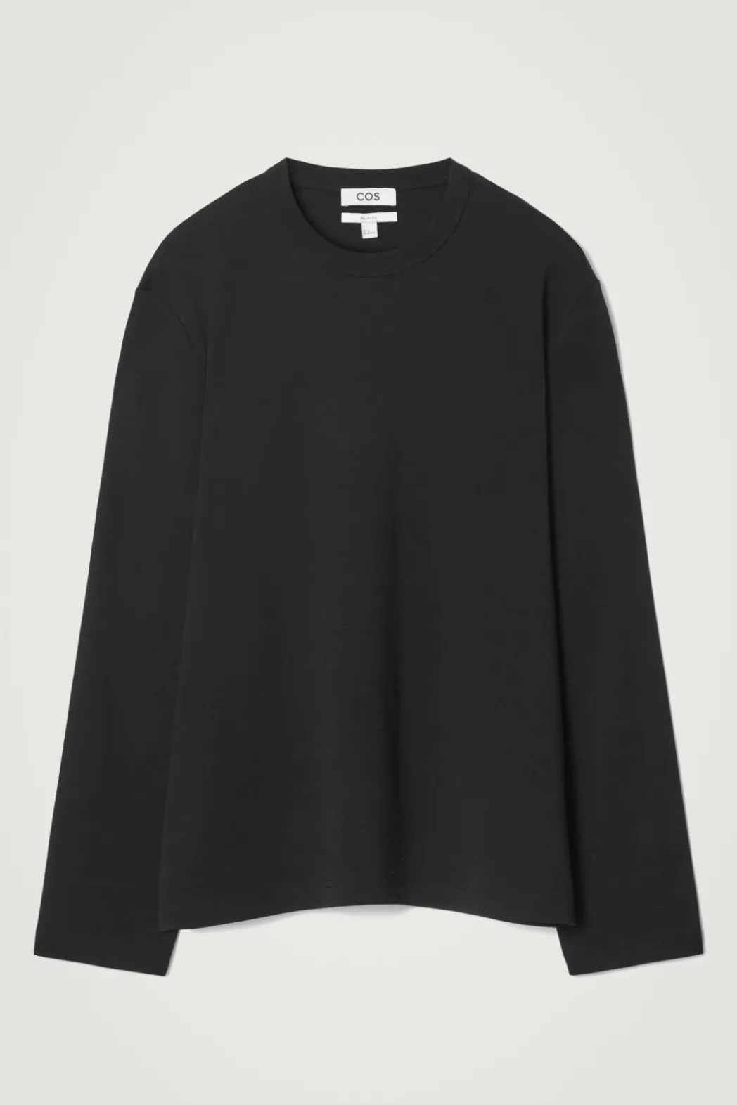 Hot COS RELAXED COTTON-JERSEY LONG-SLEEVED T-SHIRT BLACK