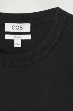 Hot COS RELAXED COTTON-JERSEY LONG-SLEEVED T-SHIRT BLACK