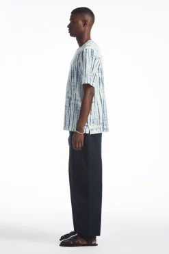 Hot COS RELAXED CREW-NECK T-SHIRT WHITE / BLUE