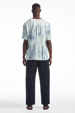 Hot COS RELAXED CREW-NECK T-SHIRT WHITE / BLUE