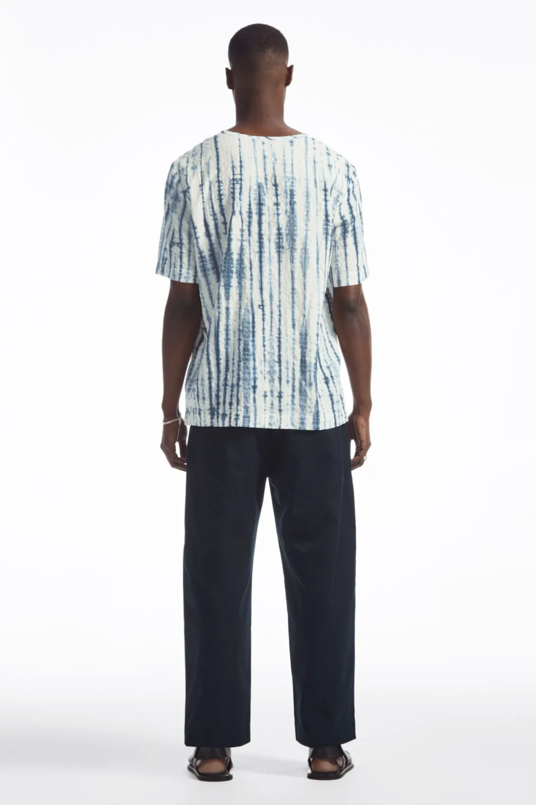 Hot COS RELAXED CREW-NECK T-SHIRT WHITE / BLUE