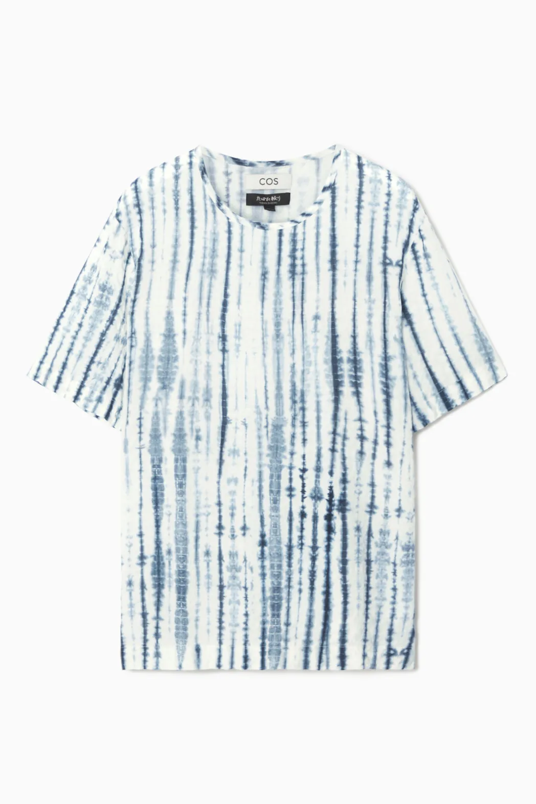 Hot COS RELAXED CREW-NECK T-SHIRT WHITE / BLUE