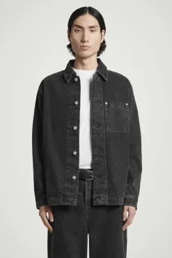Sale COS RELAXED DENIM OVERSHIRT CRINKLED BLACK
