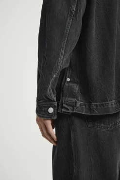 Sale COS RELAXED DENIM OVERSHIRT CRINKLED BLACK
