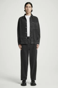 Sale COS RELAXED DENIM OVERSHIRT CRINKLED BLACK