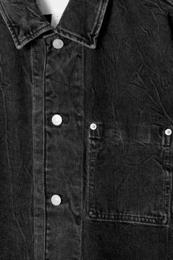 Sale COS RELAXED DENIM OVERSHIRT CRINKLED BLACK