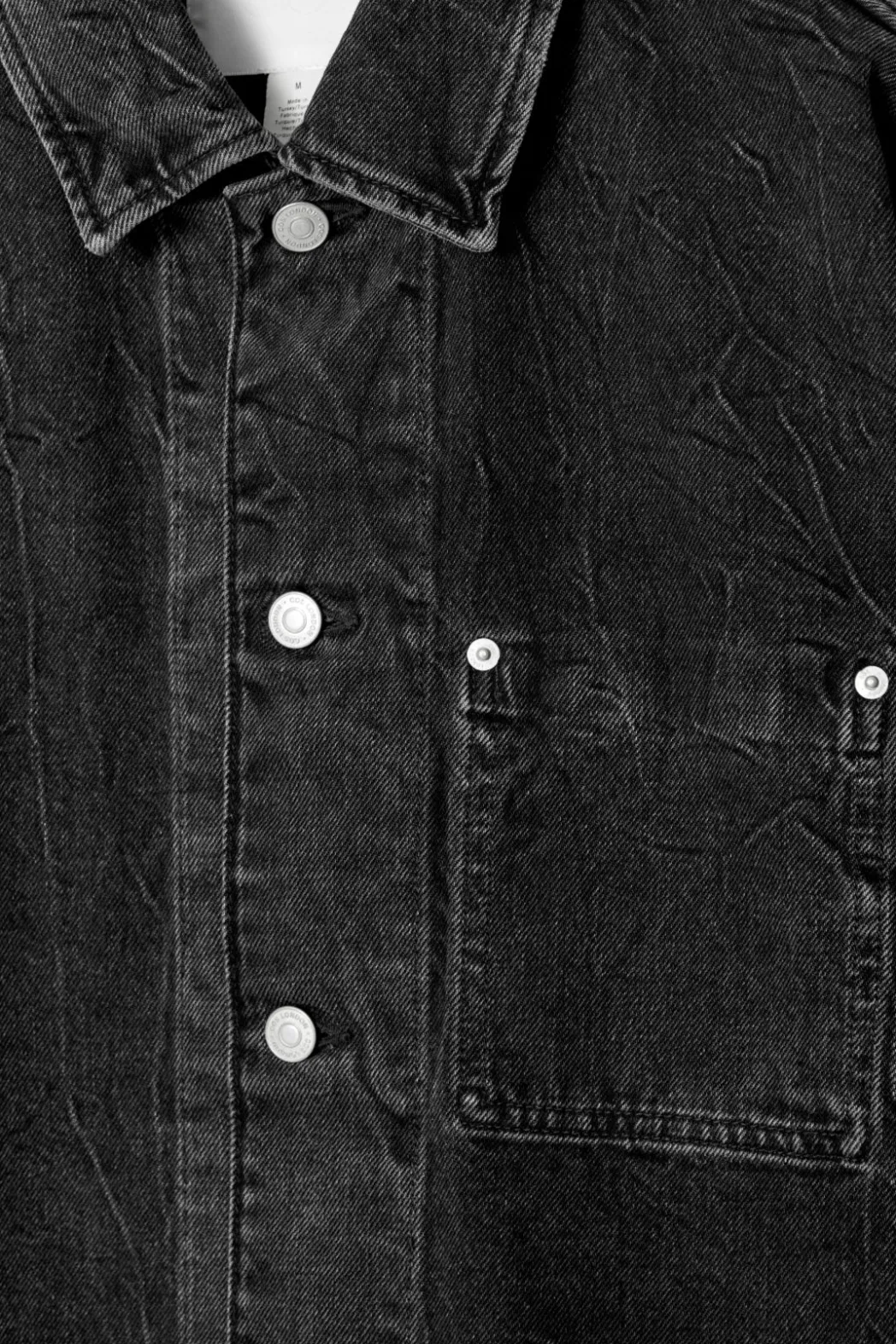 Sale COS RELAXED DENIM OVERSHIRT CRINKLED BLACK