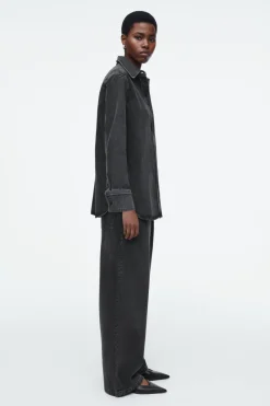 COS RELAXED DENIM SHIRT WASHED BLACK