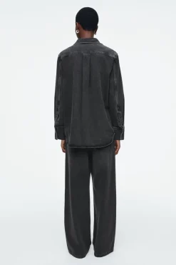 COS RELAXED DENIM SHIRT WASHED BLACK