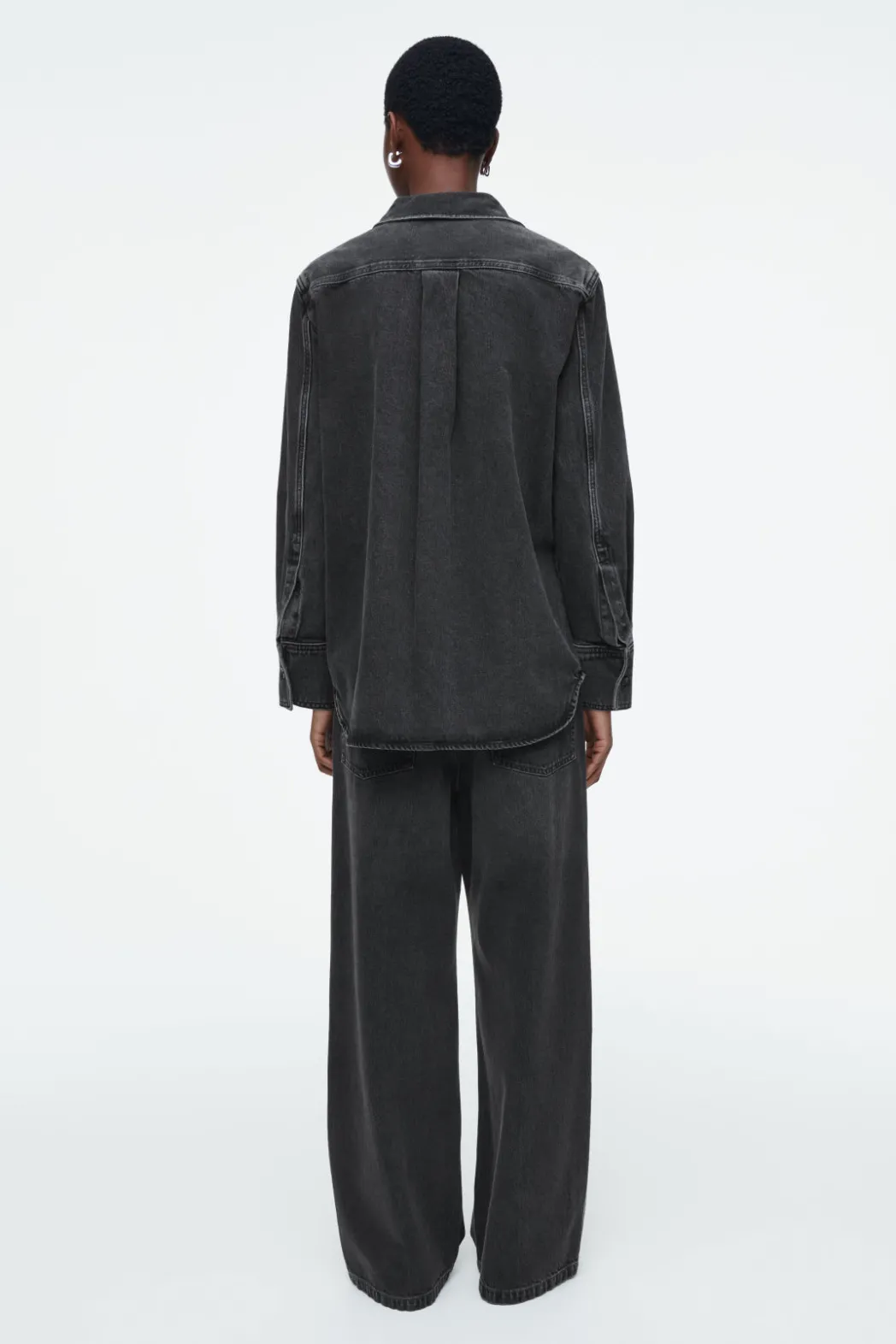 COS RELAXED DENIM SHIRT WASHED BLACK