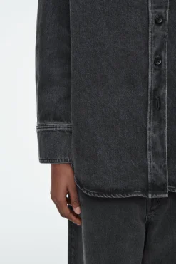 COS RELAXED DENIM SHIRT WASHED BLACK