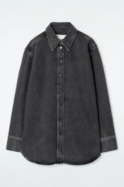COS RELAXED DENIM SHIRT WASHED BLACK
