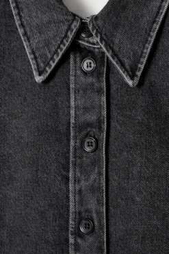 COS RELAXED DENIM SHIRT WASHED BLACK