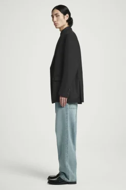 Online COS RELAXED DOUBLE-BREASTED WOOL BLAZER BLACK