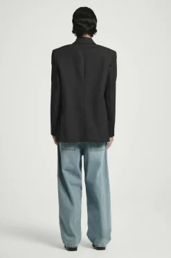 Online COS RELAXED DOUBLE-BREASTED WOOL BLAZER BLACK