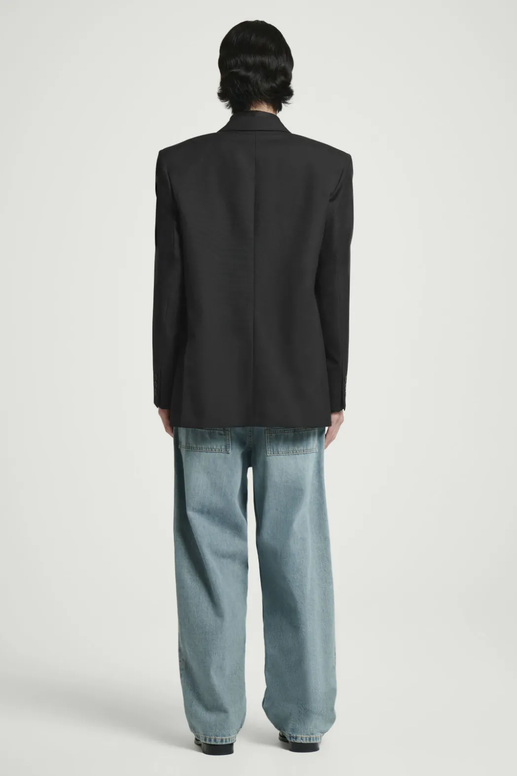 Online COS RELAXED DOUBLE-BREASTED WOOL BLAZER BLACK