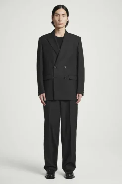 Online COS RELAXED DOUBLE-BREASTED WOOL BLAZER BLACK