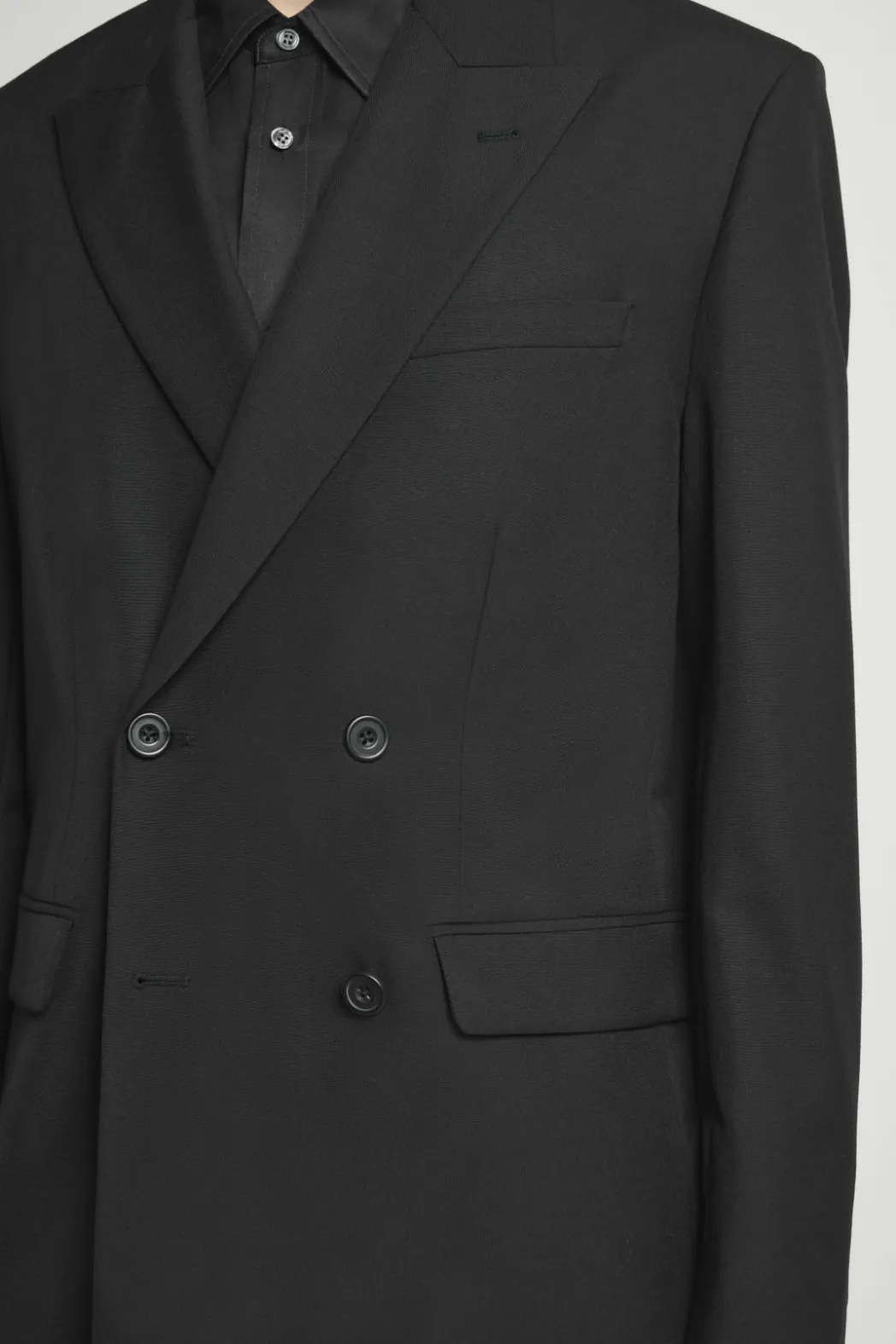 Online COS RELAXED DOUBLE-BREASTED WOOL BLAZER BLACK