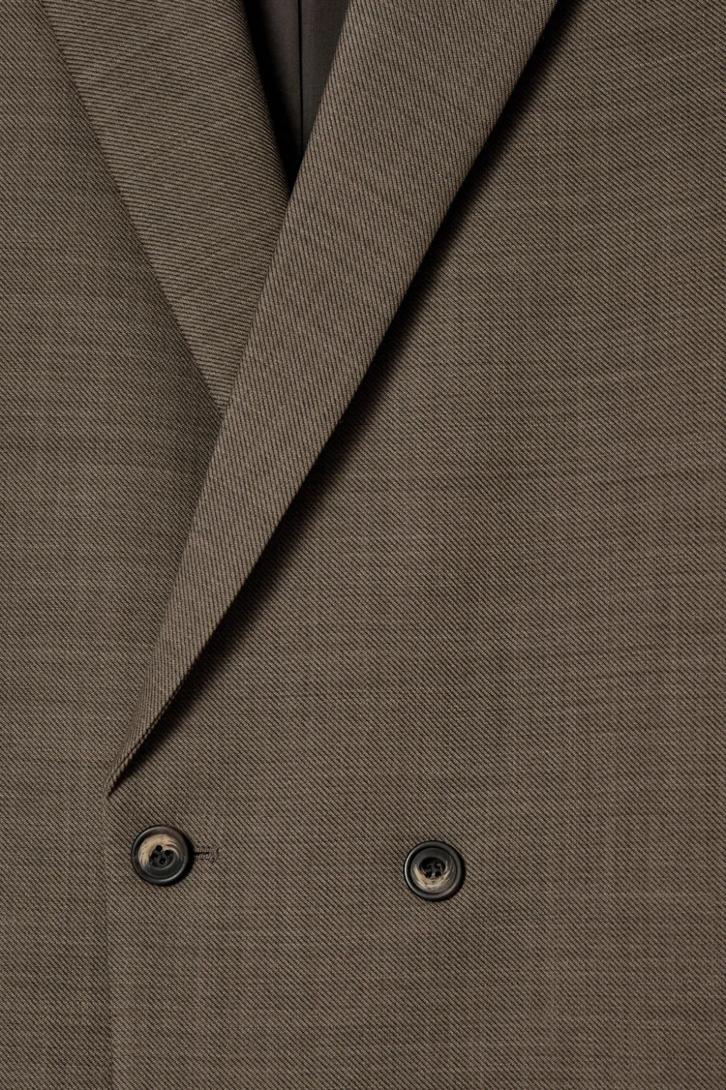 COS RELAXED DOUBLE-BREASTED WOOL-BLEND BLAZER DARK BEIGE