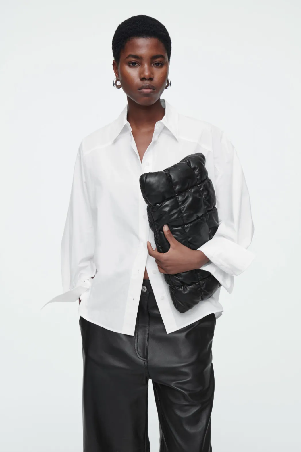 Clearance COS RELAXED DOUBLE-CUFF SHIRT WHITE