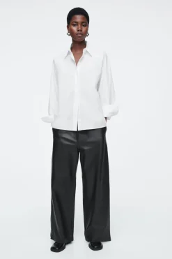 Clearance COS RELAXED DOUBLE-CUFF SHIRT WHITE