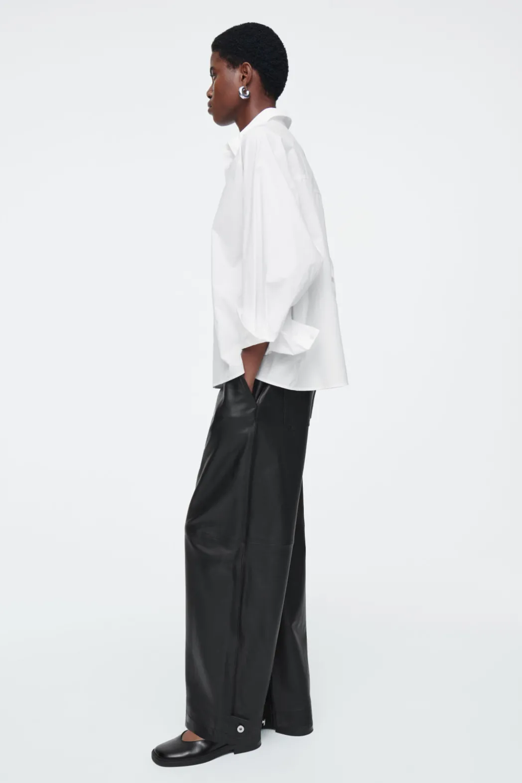 Clearance COS RELAXED DOUBLE-CUFF SHIRT WHITE