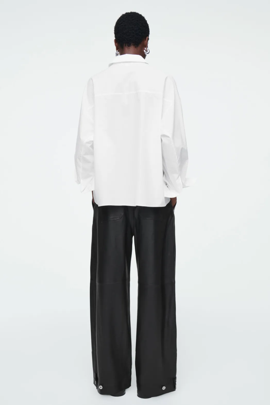 Clearance COS RELAXED DOUBLE-CUFF SHIRT WHITE