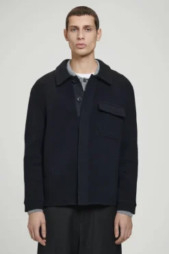 Sale COS RELAXED DOUBLE-FACED WOOL OVERSHIRT NAVY