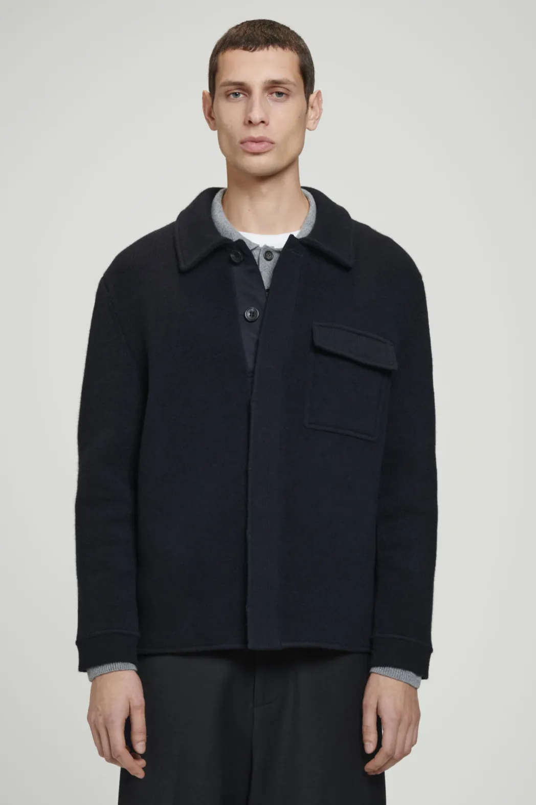 Sale COS RELAXED DOUBLE-FACED WOOL OVERSHIRT NAVY