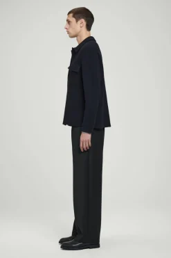 Sale COS RELAXED DOUBLE-FACED WOOL OVERSHIRT NAVY