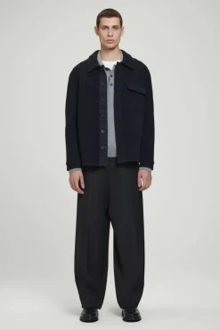 Sale COS RELAXED DOUBLE-FACED WOOL OVERSHIRT NAVY