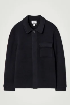 Sale COS RELAXED DOUBLE-FACED WOOL OVERSHIRT NAVY