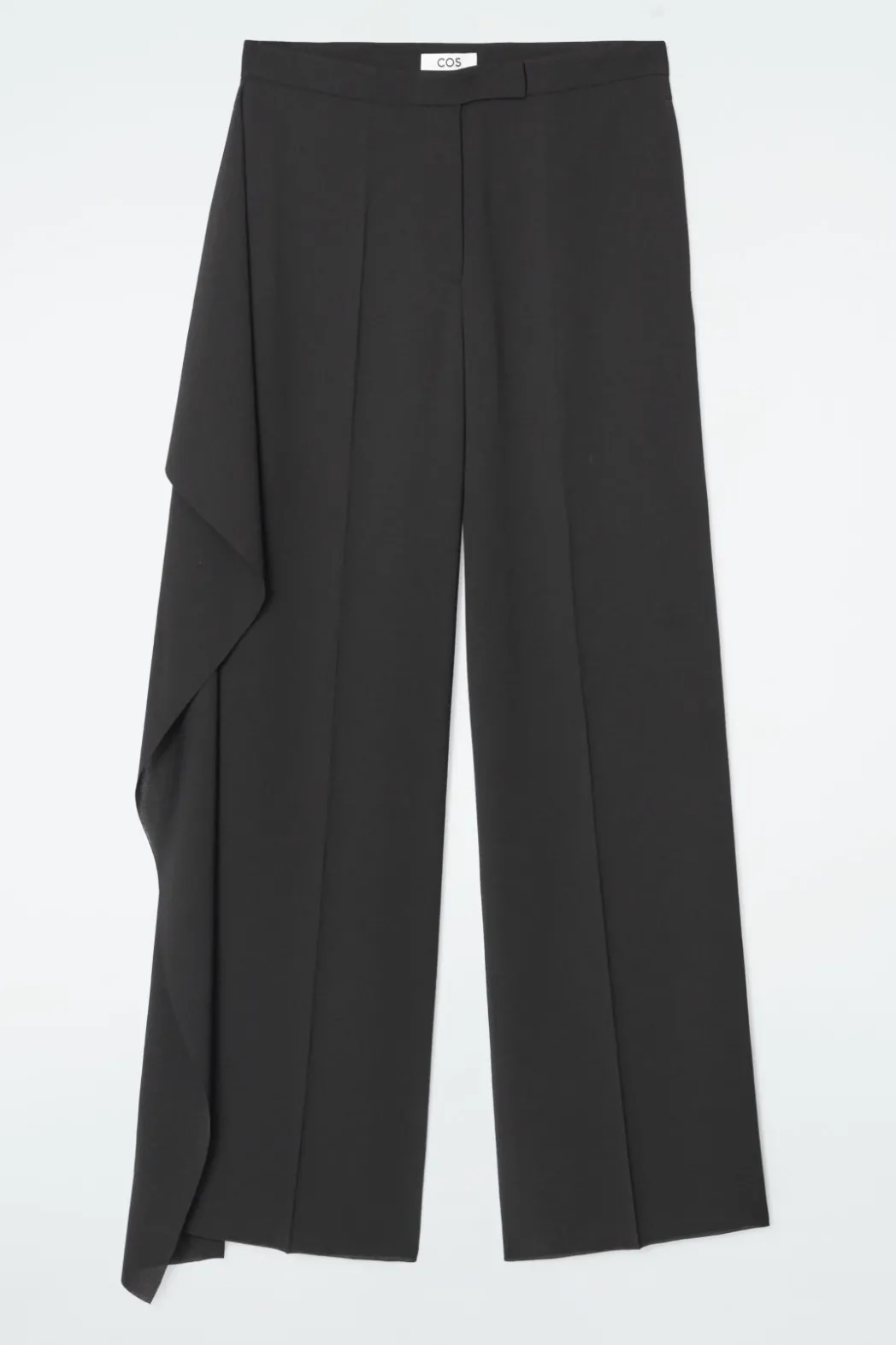 Discount COS RELAXED DRAPED STRAIGHT-LEG PANTS BLACK