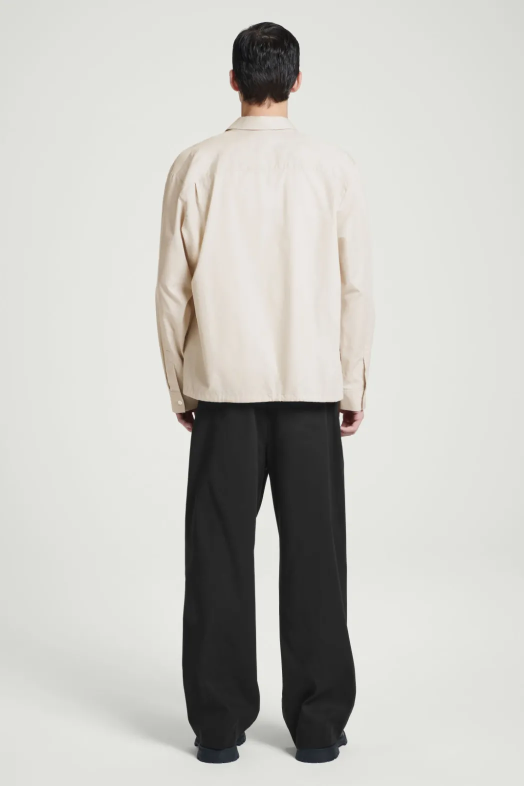 Clearance COS RELAXED DRAWSTRING COTTON SHIRT BEIGE