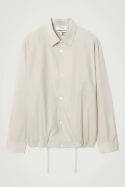 Clearance COS RELAXED DRAWSTRING COTTON SHIRT BEIGE