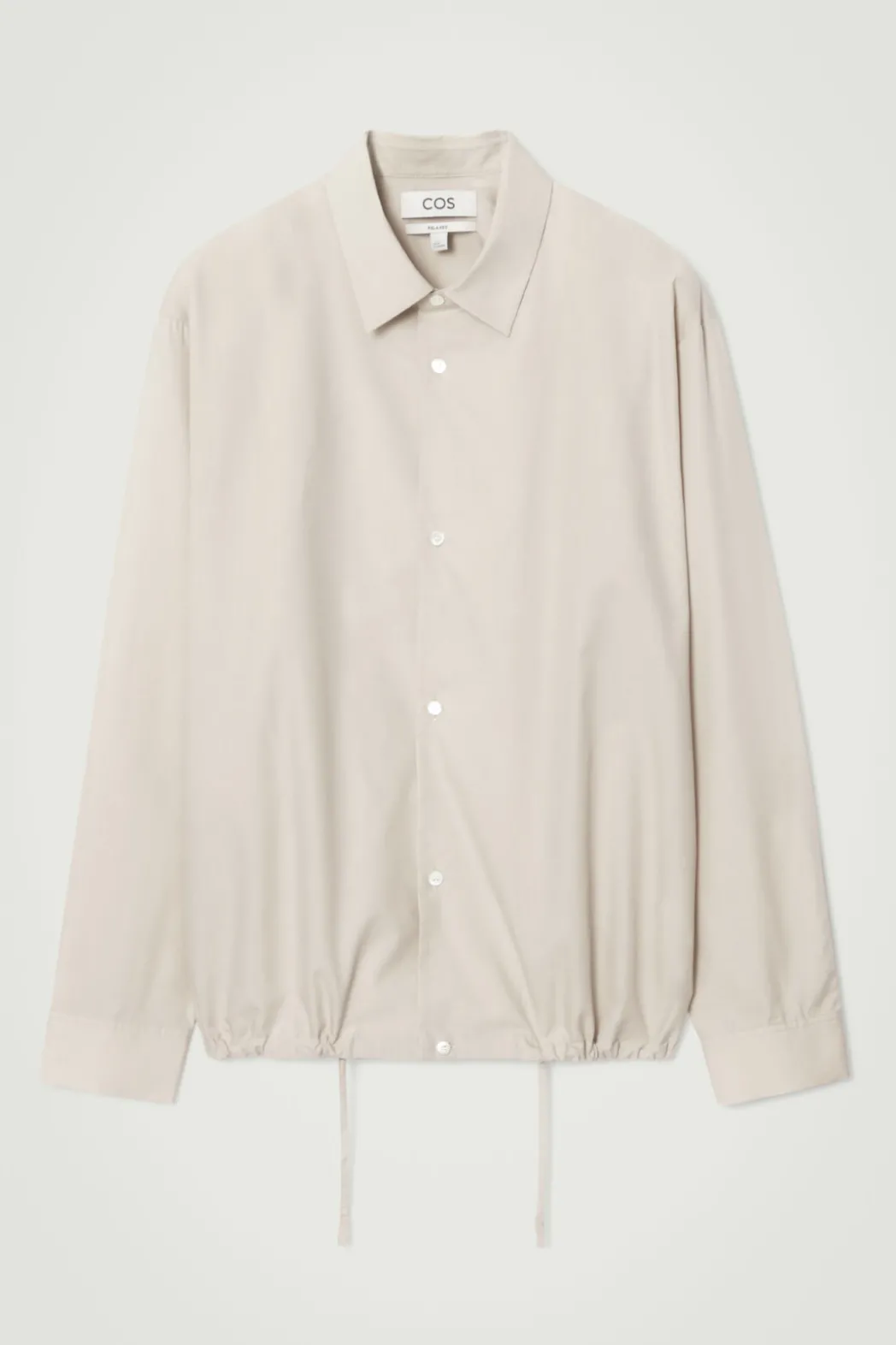 Clearance COS RELAXED DRAWSTRING COTTON SHIRT BEIGE