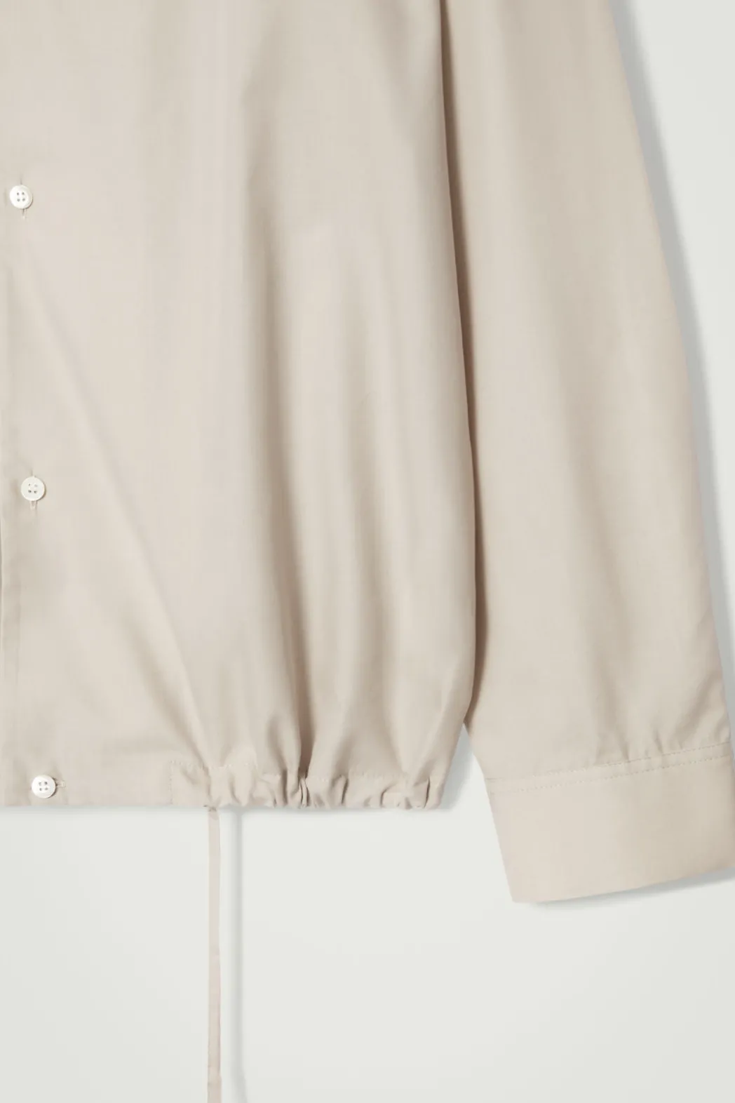 Clearance COS RELAXED DRAWSTRING COTTON SHIRT BEIGE