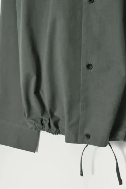 New COS RELAXED DRAWSTRING COTTON SHIRT DARK GREEN