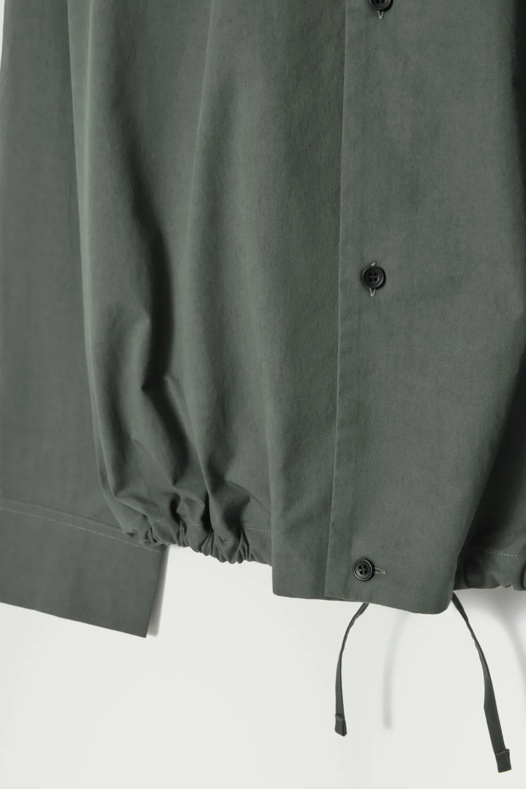 New COS RELAXED DRAWSTRING COTTON SHIRT DARK GREEN