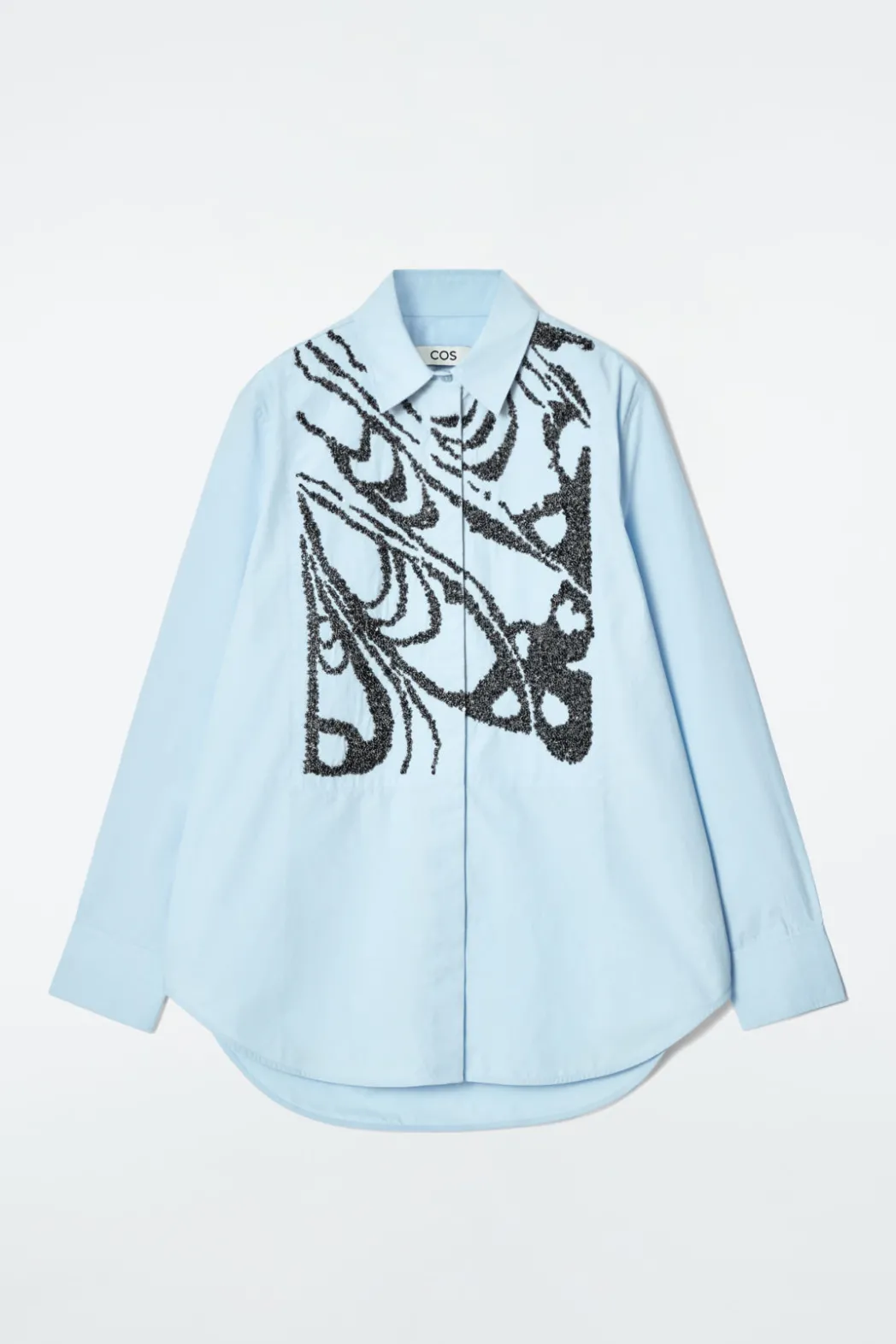 Discount COS RELAXED EMBELLISHED SHIRT BLUE