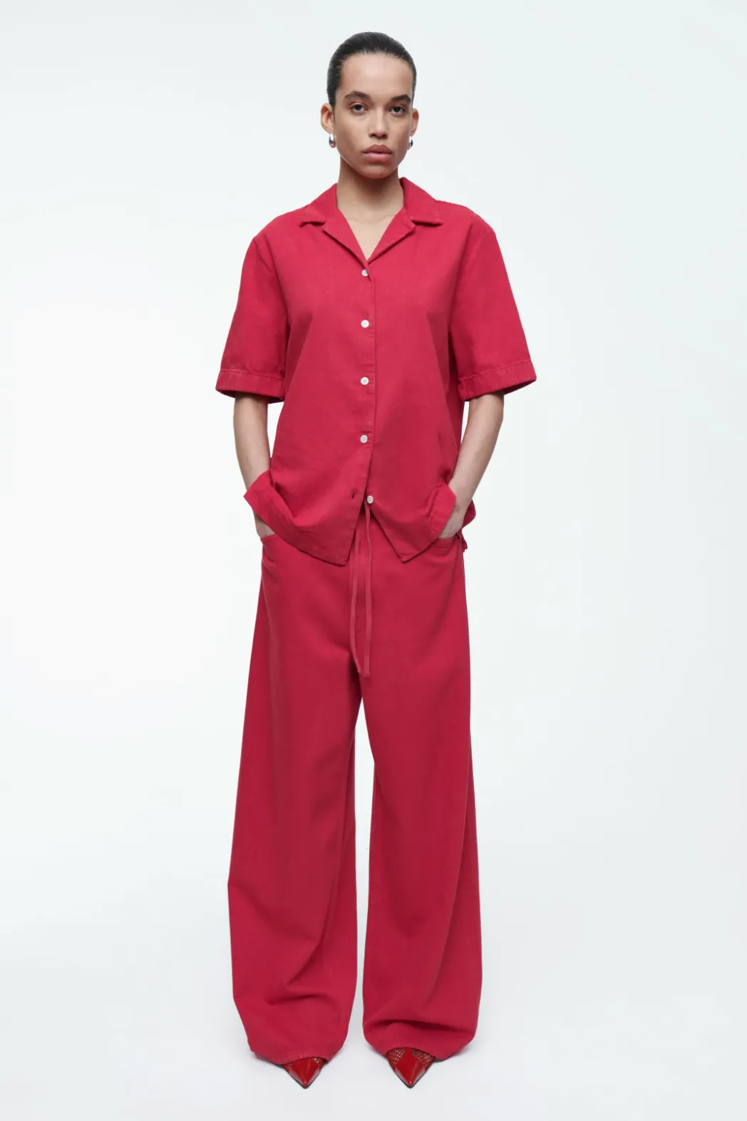 Best COS RELAXED FADED RESORT SHIRT RED