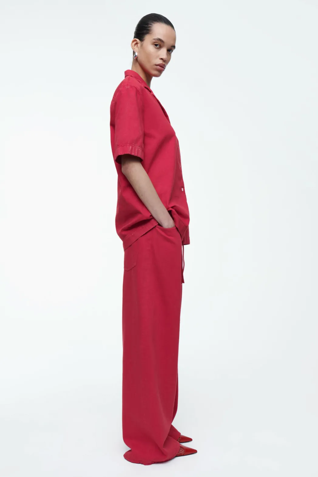 Best COS RELAXED FADED RESORT SHIRT RED
