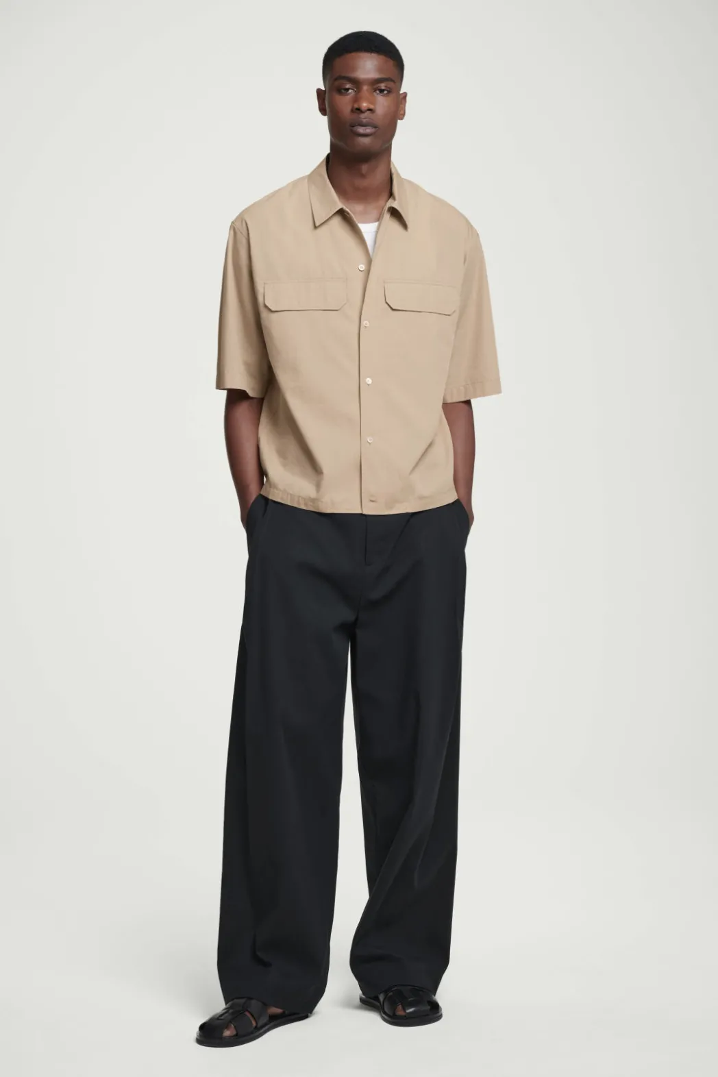 Hot COS RELAXED FLAP-POCKET UTILITY SHIRT BEIGE