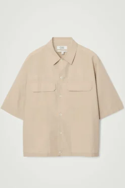 Hot COS RELAXED FLAP-POCKET UTILITY SHIRT BEIGE