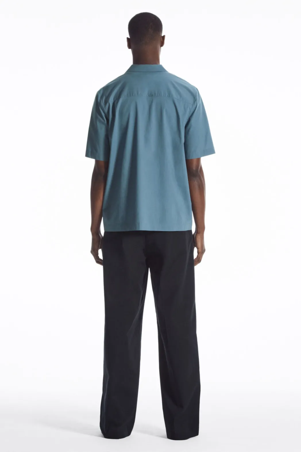 Online COS RELAXED FLORAL EMBROIDERED SHORT-SLEEVED SHIRT BLUE