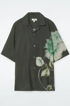 Best COS RELAXED FLORAL RESORT SHIRT CHARCOAL / FLORAL
